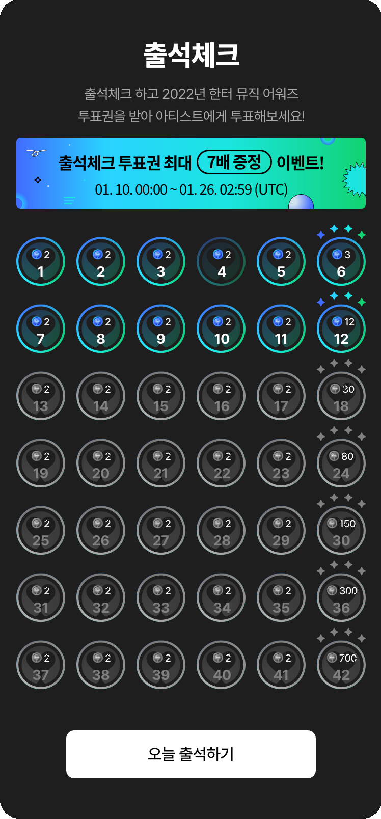 출석체크 투표권 추가 지급 이벤트 안내 – WHOSFAN