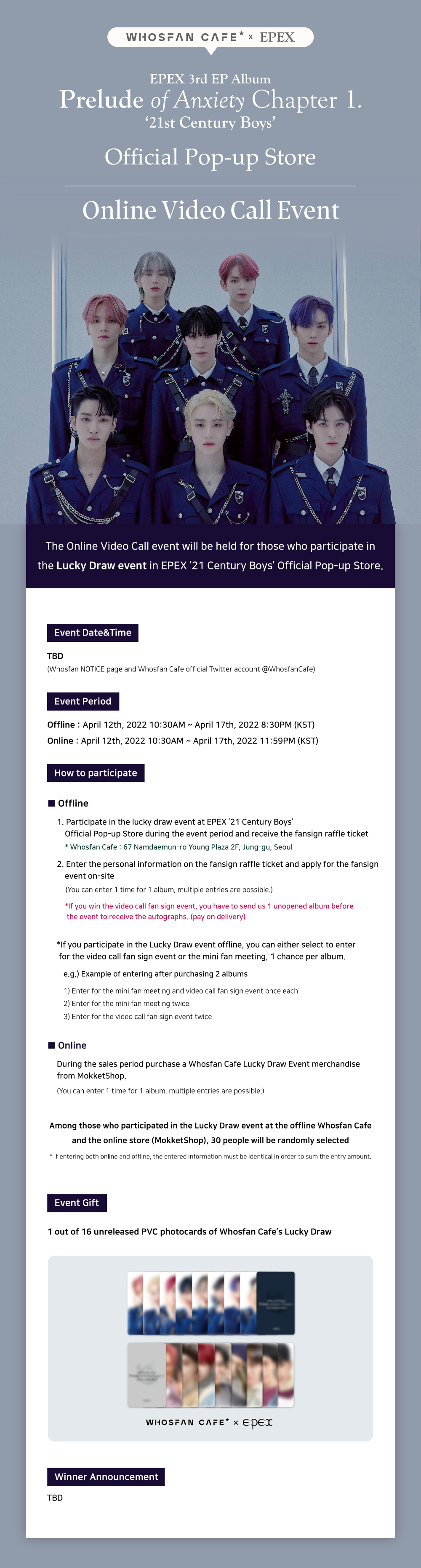 NOTICE] Whosfan Cafe EPEX '21 Century Boys' Official Pop-up Store